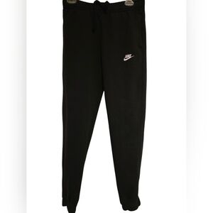 Nike Kids Black Jogger Sweatpants with White Swoosh